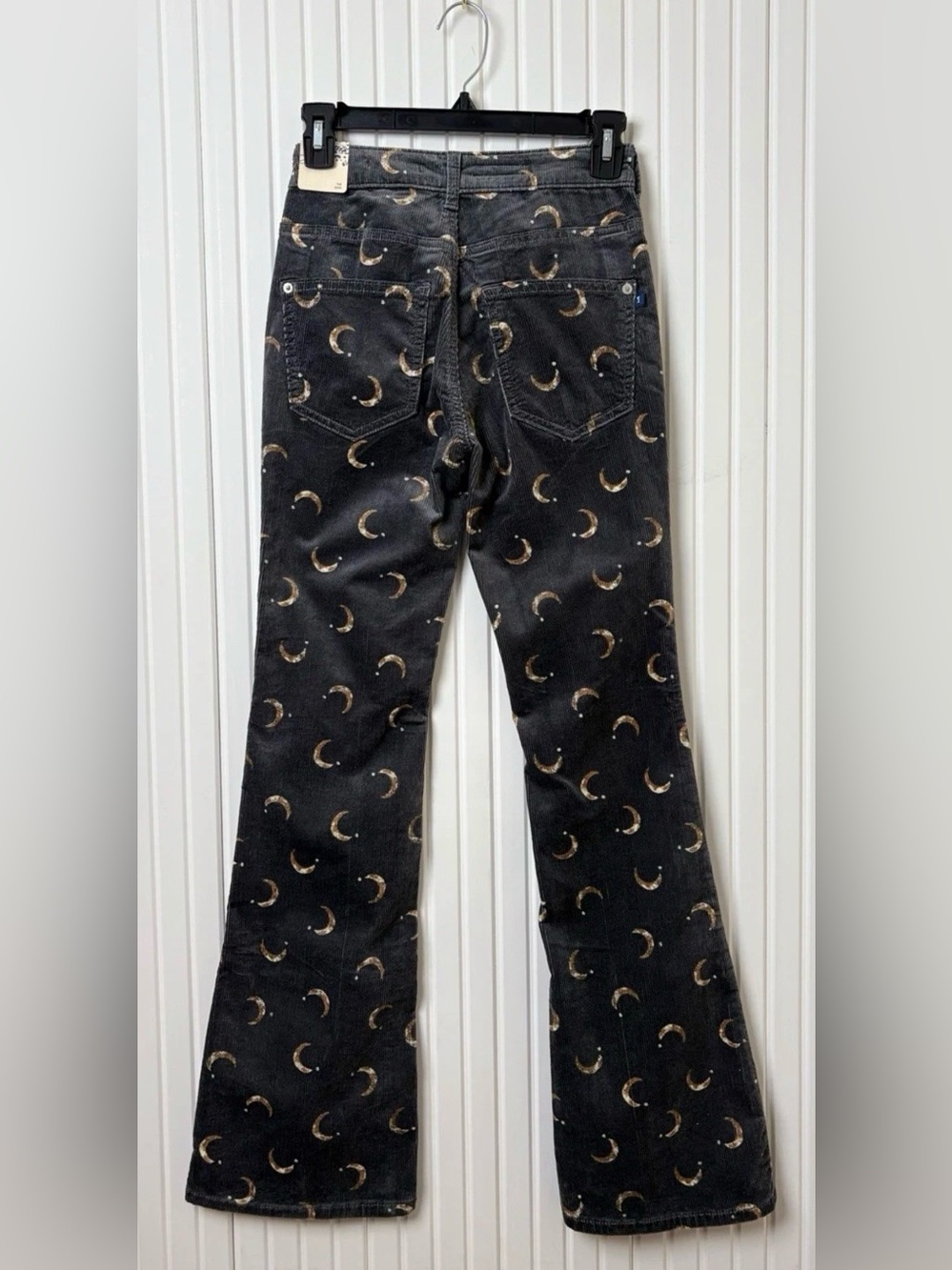 Pilcro Flare Gray Corduroy Bootcut Pants 25 Celestial Moon Whimsigoth Witchy - Picture 3 of 8